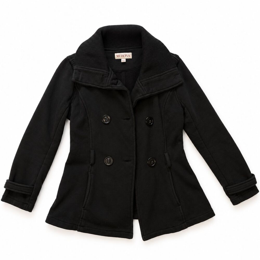 Merona Womens Black Wool Peacoat Jacket